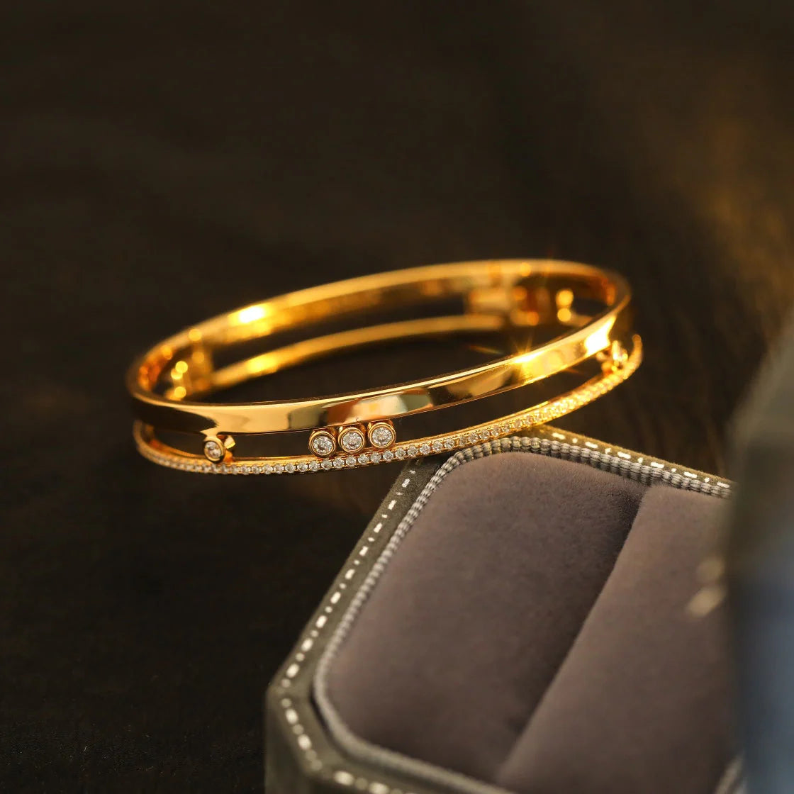 [Solara jewelry]Move Romane Diamond Bangle Bracelet