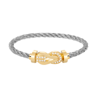 [Solara Jewelry]CHANCE LARGE 8 FIGURE BUCKLE HALF DIAMOND BRACELET GOLD