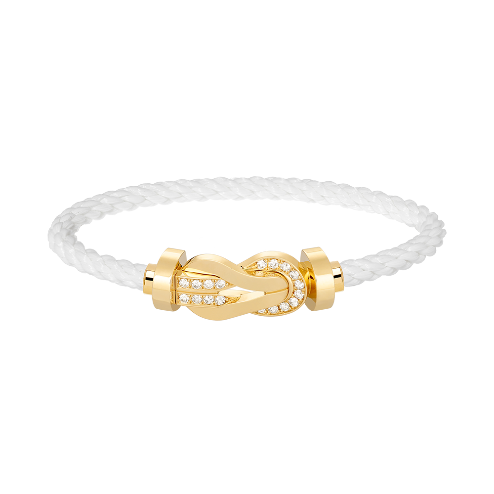 [Solara Jewelry]CHANCE LARGE 8 FIGURE BUCKLE HALF DIAMOND BRACELET GOLD