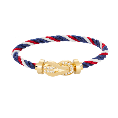 [Solara Jewelry]CHANCE LARGE 8 FIGURE BUCKLE HALF DIAMOND BRACELET GOLD