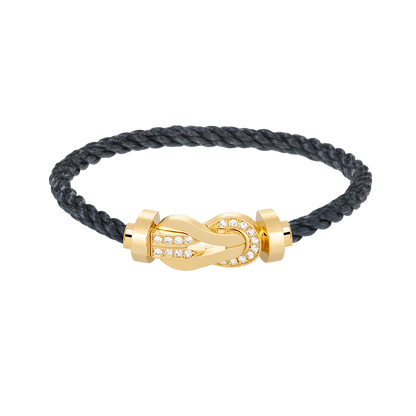 [Solara Jewelry]CHANCE LARGE 8 FIGURE BUCKLE HALF DIAMOND BRACELET GOLD