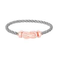 [Solara Jewelry]CHANCE LARGE 8 FIGURE BUCKLE HALF DIAMOND BRACELET ROSE GOLD