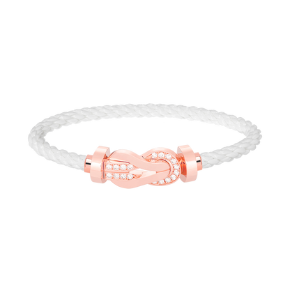 [Solara Jewelry]CHANCE LARGE 8 FIGURE BUCKLE HALF DIAMOND BRACELET ROSE GOLD