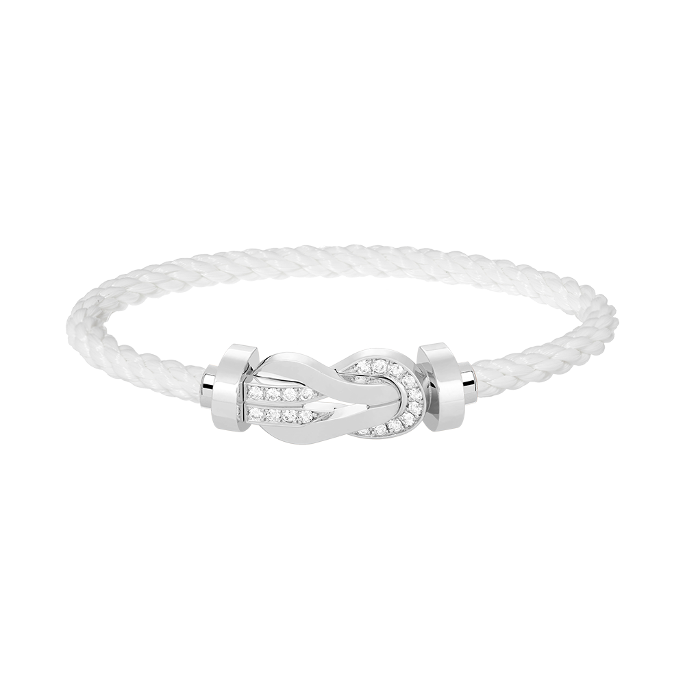 [Solara Jewelry]CHANCE LARGE 8 FIGURE BUCKLE HALF DIAMOND BRACELET SILVER