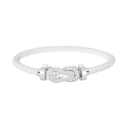 [Solara Jewelry]CHANCE LARGE 8 FIGURE BUCKLE HALF DIAMOND BRACELET SILVER