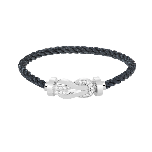 [Solara Jewelry]CHANCE LARGE 8 FIGURE BUCKLE HALF DIAMOND BRACELET SILVER