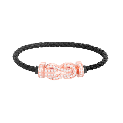 [Solara Jewelry]CHANCE LARGE 8 FIGURE BUCKLE FULL DIAMOND BRACELET ROSE GOLD
