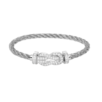 [Solara Jewelry]CHANCE LARGE 8 FIGURE BUCKLE FULL DIAMOND BRACELET SILVER