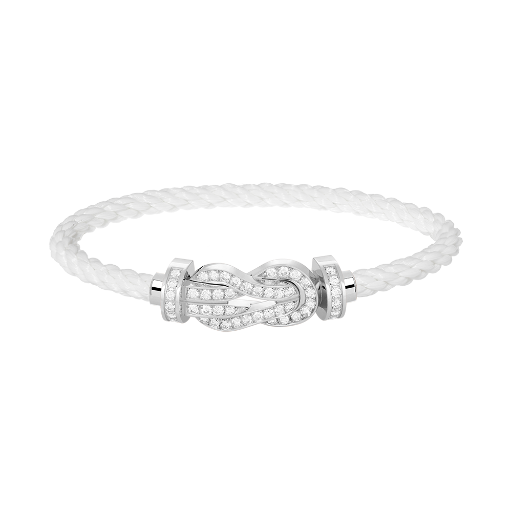 [Solara Jewelry]CHANCE LARGE 8 FIGURE BUCKLE FULL DIAMOND BRACELET SILVER