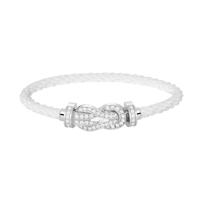 [Solara Jewelry]CHANCE LARGE 8 FIGURE BUCKLE FULL DIAMOND BRACELET SILVER