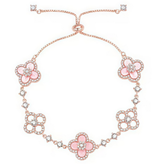 [Solara Jewelry]CLOVER 5 MOTIF PINK BLUE RED WHITE BRACELET