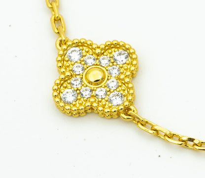 [Solara Jewelry]CLOVER BRACELET 5 MOTIFS GOLD DIAMOND
