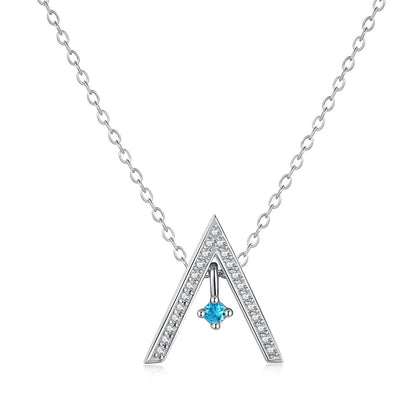 [Solara Jewelry]Sparkling "A" Shape Necklace
