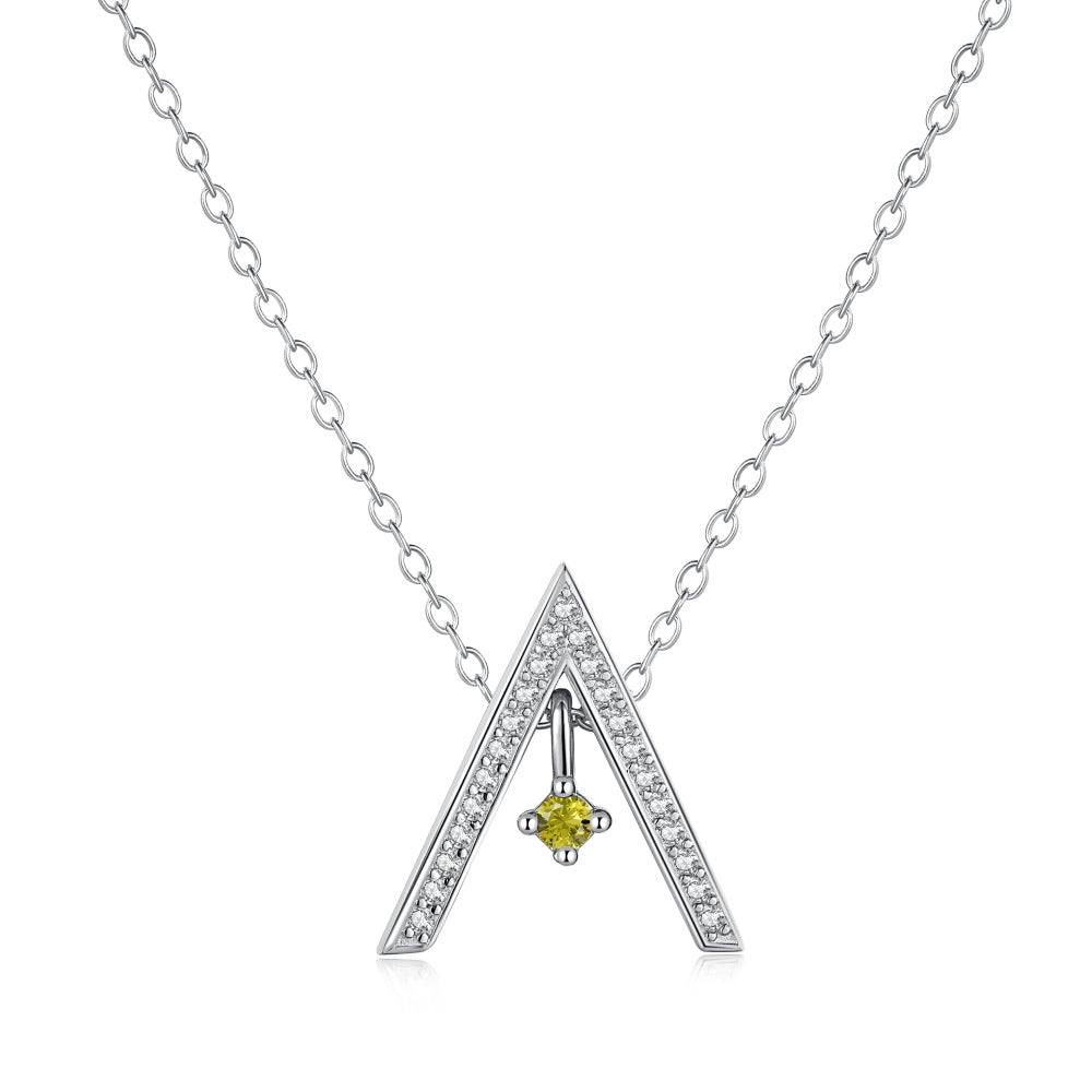[Solara Jewelry]Sparkling "A" Shape Necklace