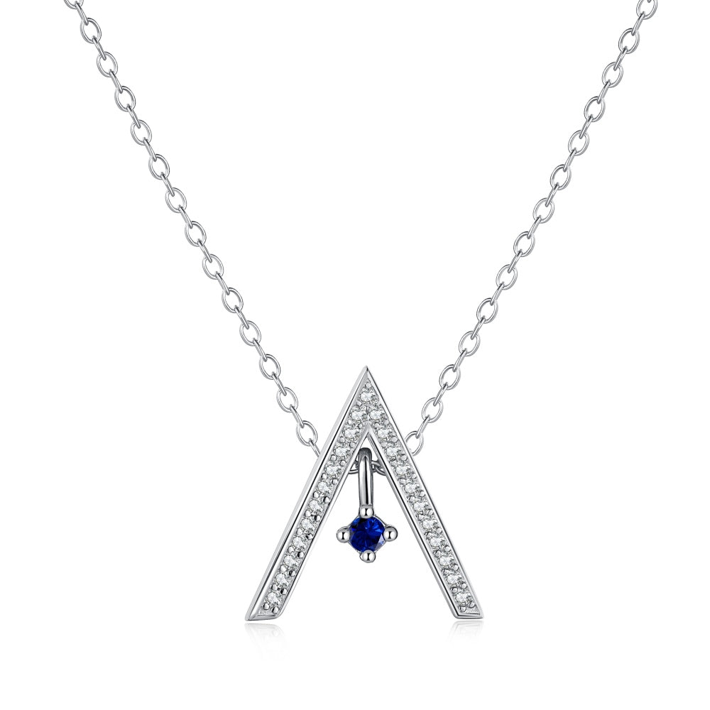 [Solara Jewelry]Sparkling "A" Shape Necklace