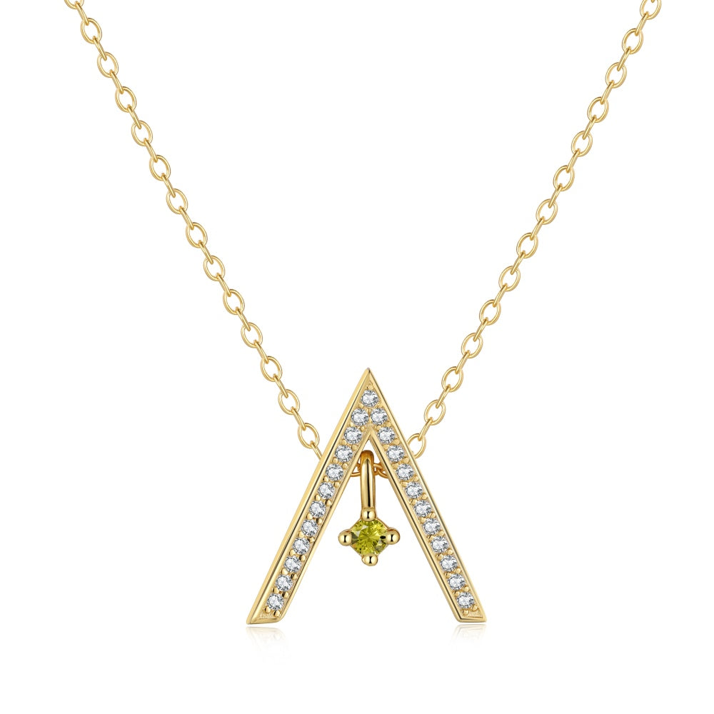 [Solara Jewelry]Sparkling "A" Shape Necklace