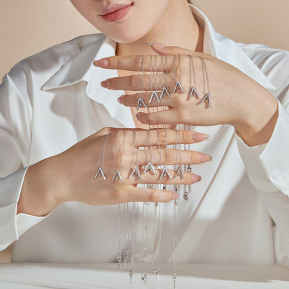 [Solara Jewelry]Sparkling "A" Shape Necklace