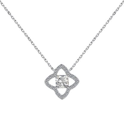 [Solara Jewelry]Exquisite Flower Shape Princess Cut Necklace