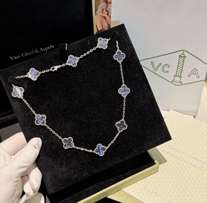 [Solara Jewelry]CLOVER 10 MOTIFS BIDE STONE NECKLACE