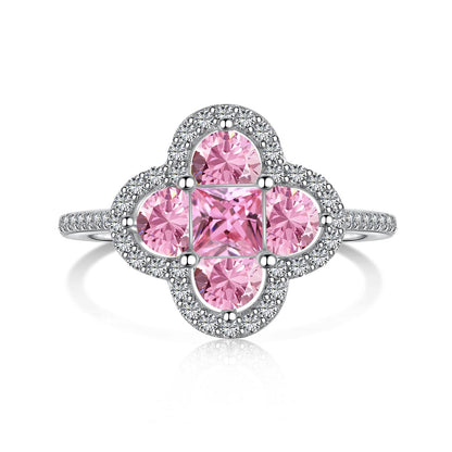 [Solara Jewelry]Luxurious Eternity Flower Shape Banquet Ring