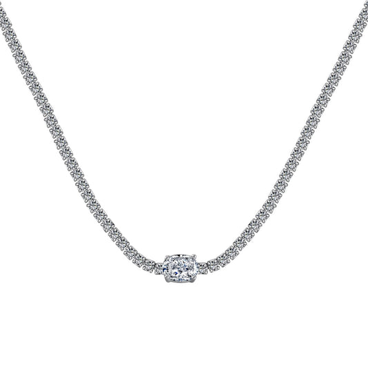 [Solara Jewelrys ]1.0 Carat Shining Oval Cut Necklace
