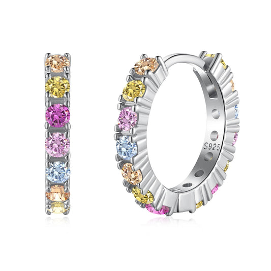 [Solara Jewelrys ]Radiant Colorful Round Cut Earrings