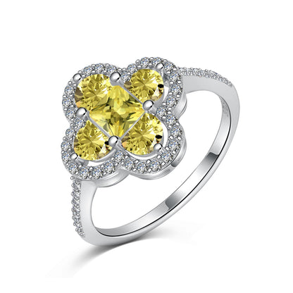 [Solara Jewelry]Luxurious Eternity Flower Shape Banquet Ring