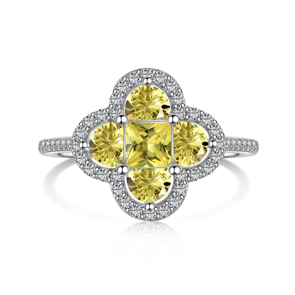 [Solara Jewelry]Luxurious Eternity Flower Shape Banquet Ring