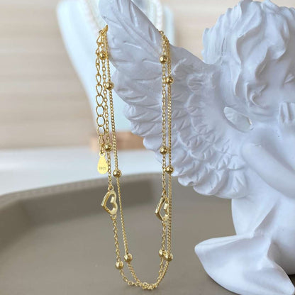 [Solara Jewelry]Dainty Double Layer Love Heart Bracelet