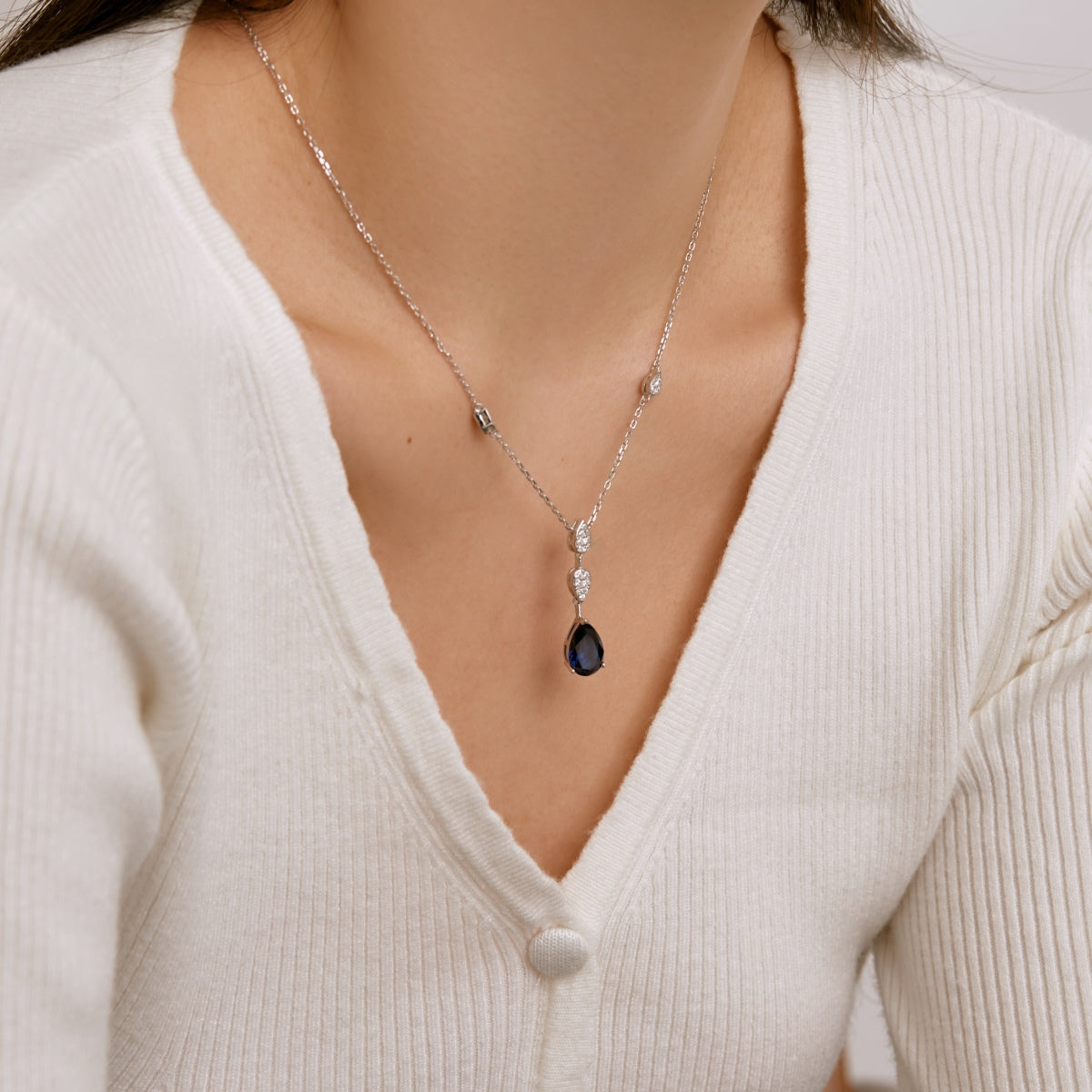 [Solara Jewelry]Dazzling Pear Cut Necklace