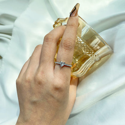 [Solara Jewelrys ]0.5 Carat CaratEternity Charming Heart Shape Lover Ring