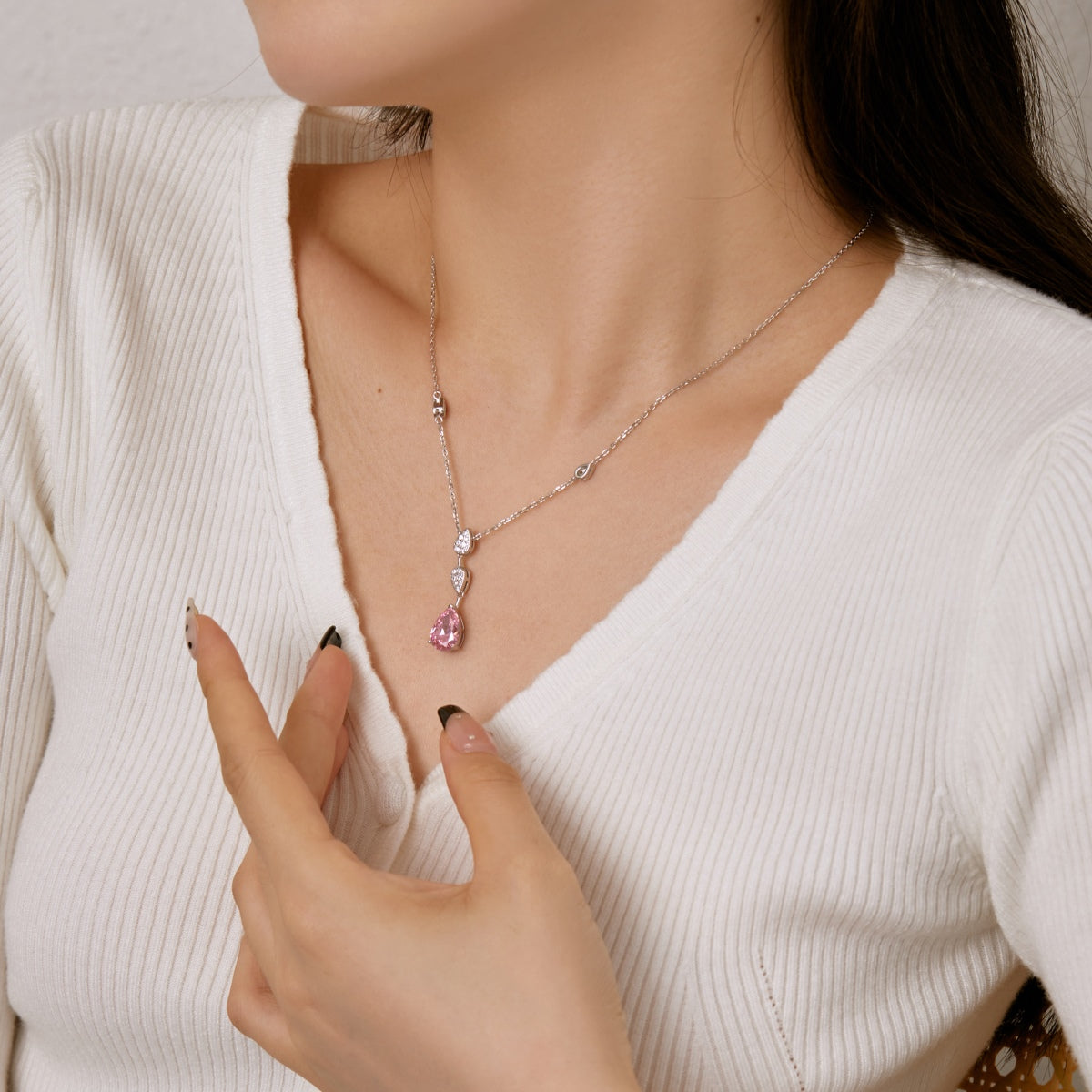 [Solara Jewelry]Dazzling Pear Cut Necklace