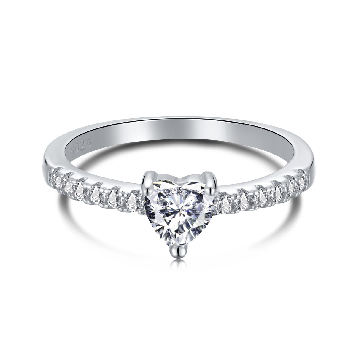 [Solara Jewelrys ]0.5 Carat CaratEternity Charming Heart Shape Lover Ring