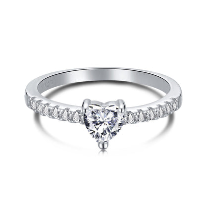 [Solara Jewelrys ]0.5 Carat CaratEternity Charming Heart Shape Lover Ring