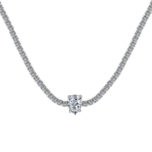 [Solara Jewelrys ]1.0 carat Unique Pear Cut Tennis Necklace