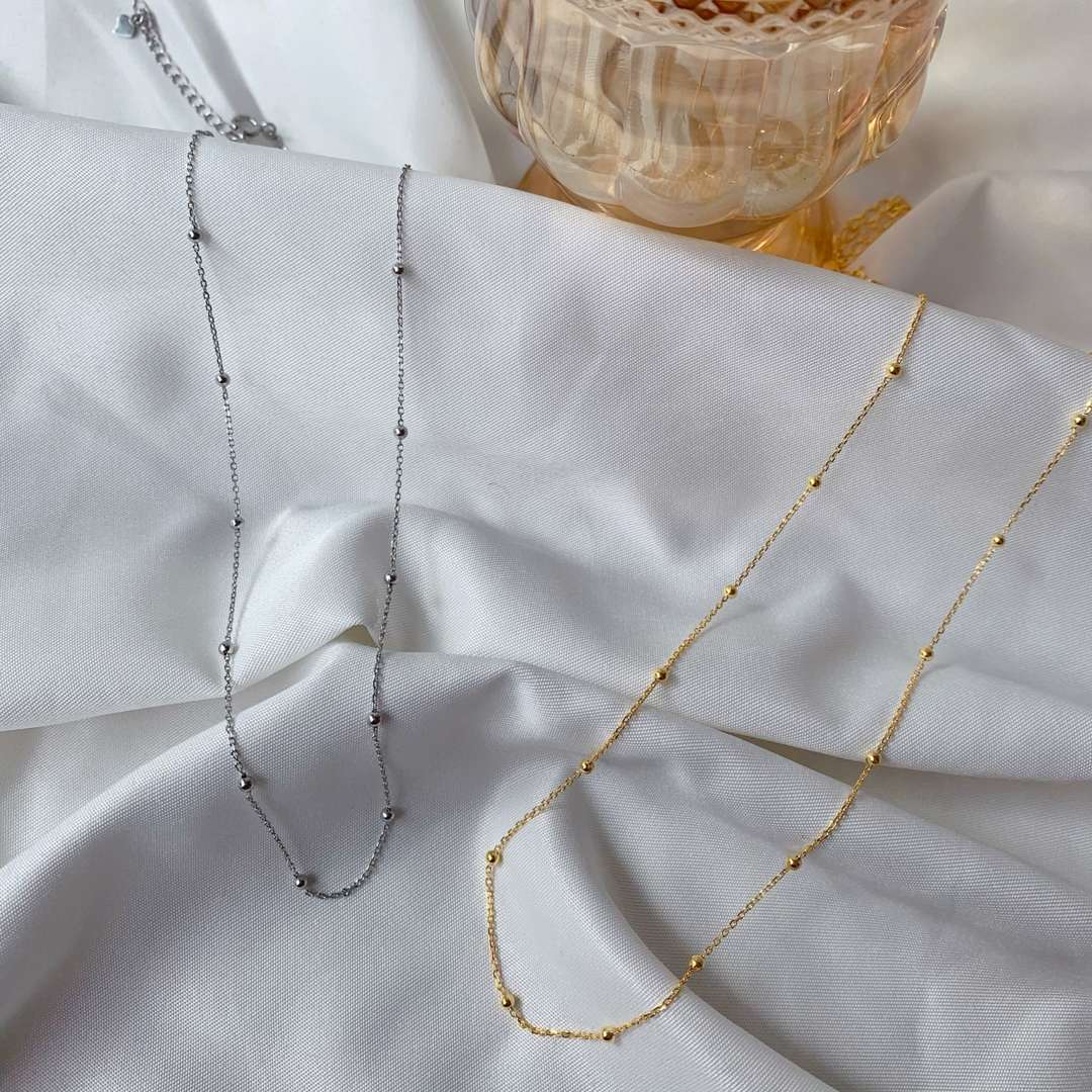 [Solara Jewelry]Small Bead Clavicle Chain Simple Necklace