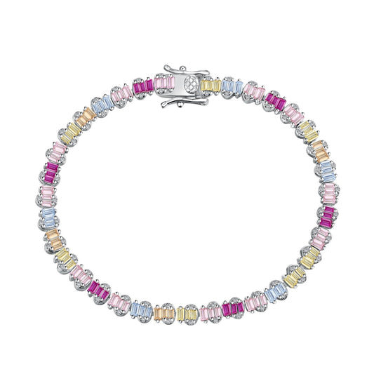 [Solara Jewelrys ]Delicate Colorful Emerald Cut Party Bracelet