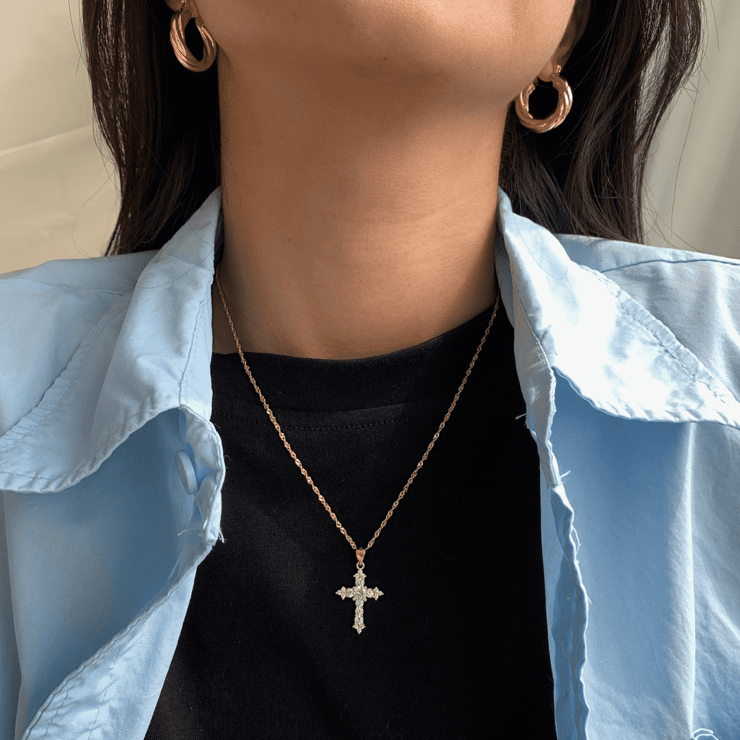 [Solara Jewelry]Delicate Cross Shape Necklace