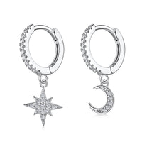 [Solara Jewelry] Stern- und Mond-Ohrringe, asymmetrisch
