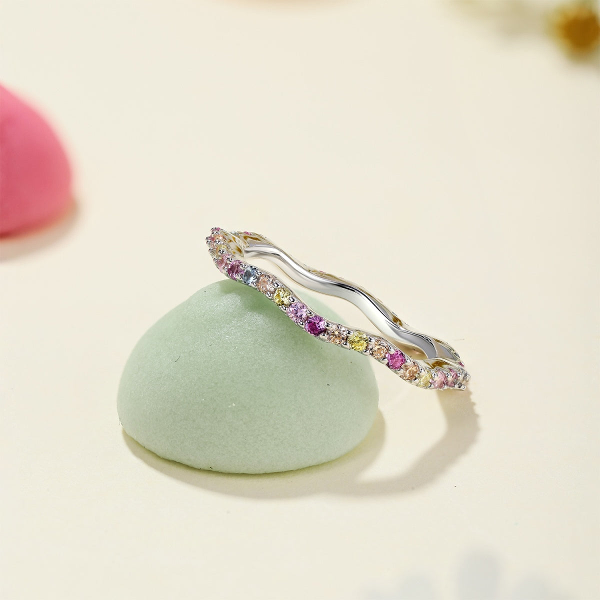 [Solara Jewelry]Dainty Colorful Round Cut Party Ring