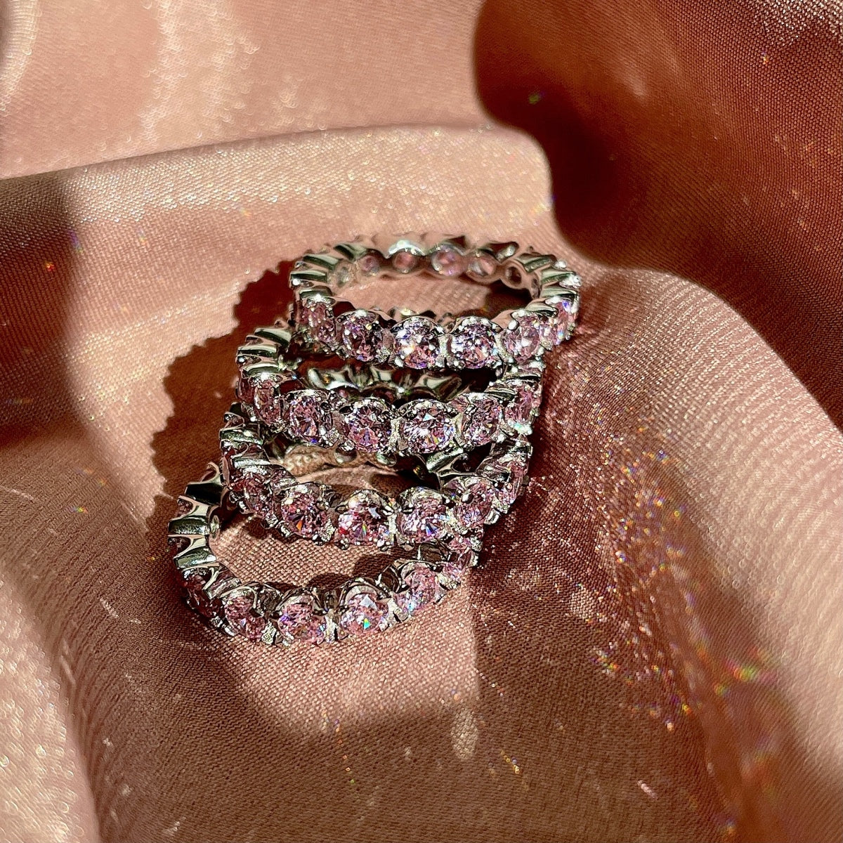 [Solara Jewelry]Eternity Round Cut Tennis Ring