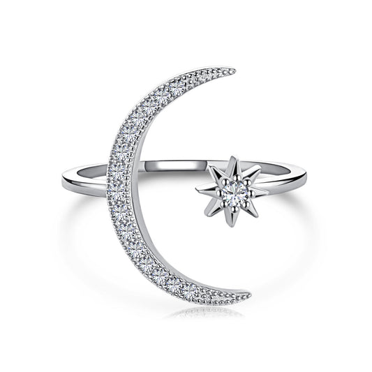[Solara Jewelrys ]Eternity Moon & Star Ring