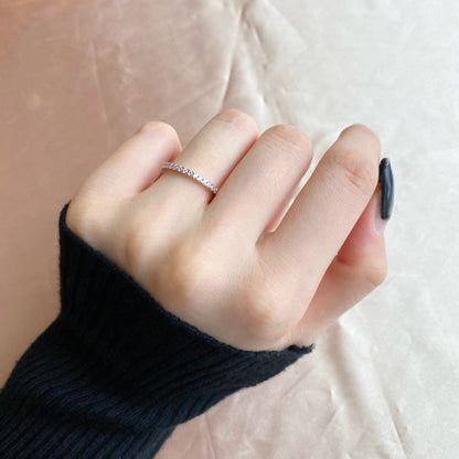[Solara Jewelry]Delicate Sparkling Round Cut Daily Ring