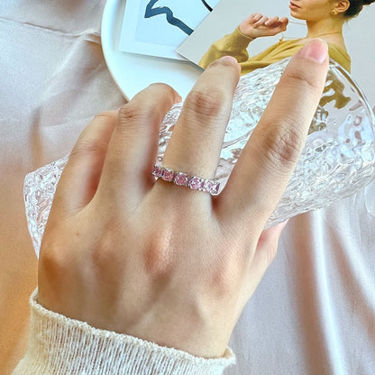 [Solara Jewelry]Eternity Round Cut Tennis Ring