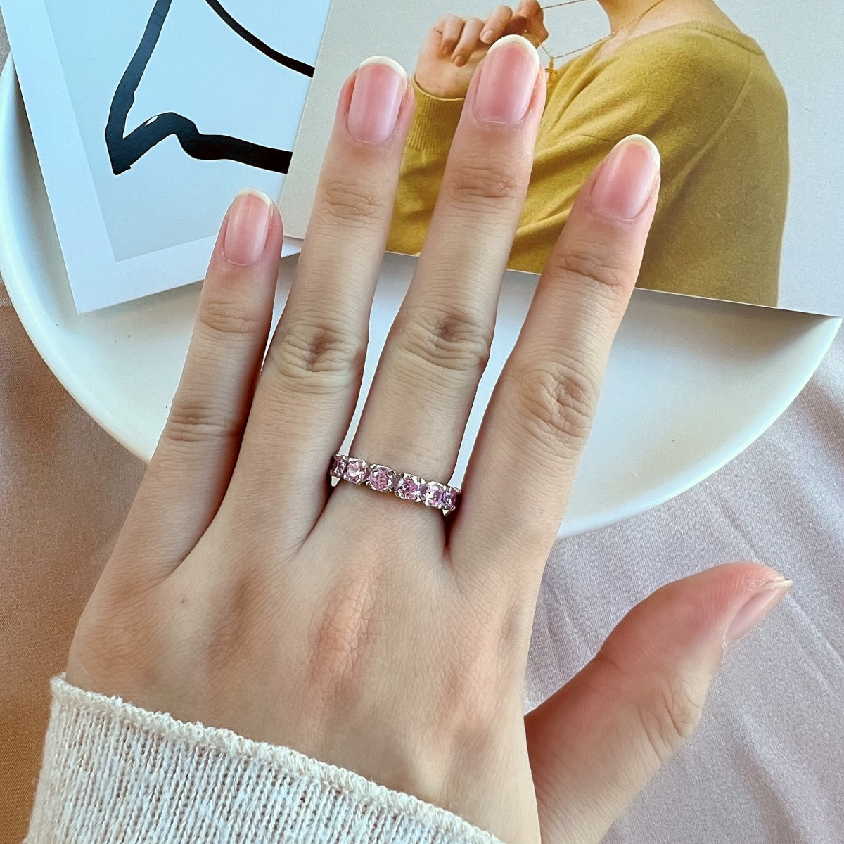 [Solara Jewelry]Eternity Round Cut Tennis Ring