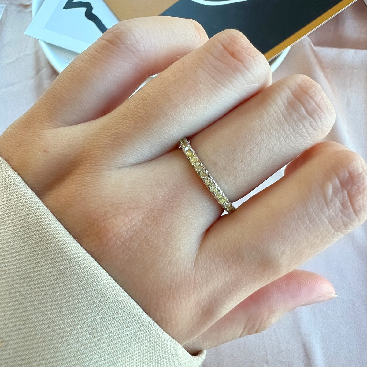 [Solara Jewelry]Delicate Sparkling Round Cut Daily Ring