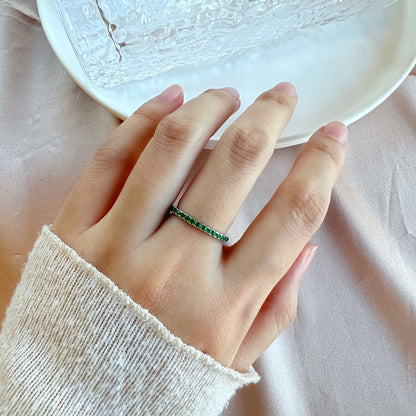 [Solara Jewelry]Delicate Sparkling Round Cut Daily Ring