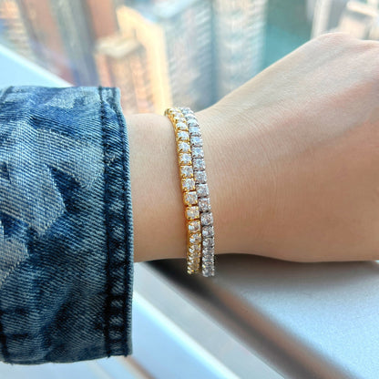 [Solara Jewelry]Sparkling Radiant Princess Cut Tennis Bracelet
