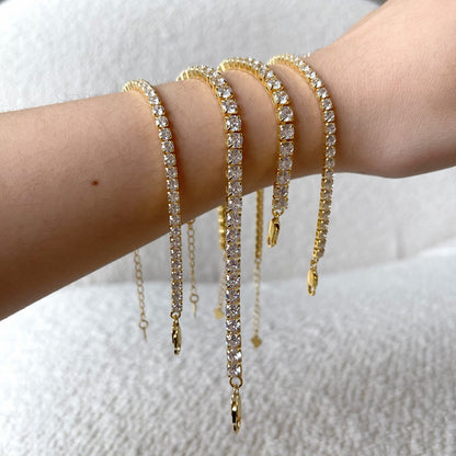 [Solara Jewelry]Sparkling Radiant Princess Cut Tennis Bracelet