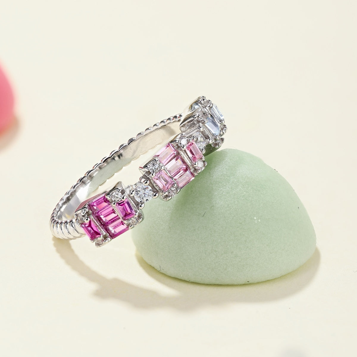 [Solara Jewelry]Unique Colorful Emerald Cut Party Ring